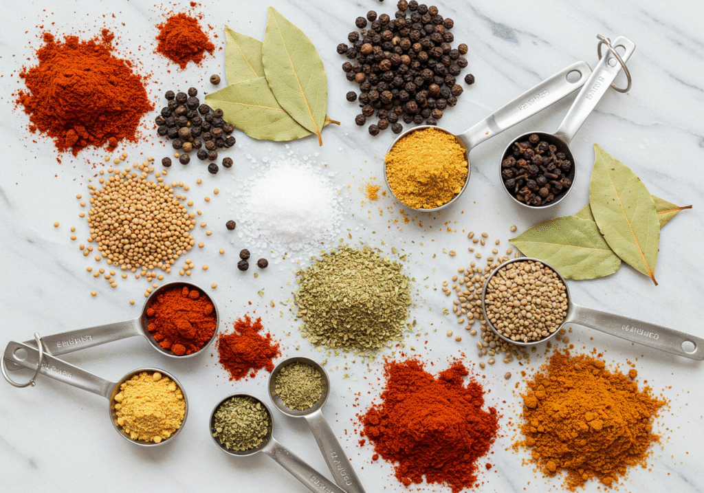 Essential spices and herbs for crafting perfect seafood boil seasoning at home