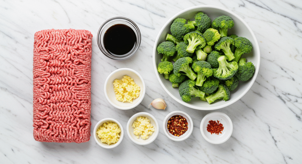 Ground Beef and Broccoli Recipe Ingredients