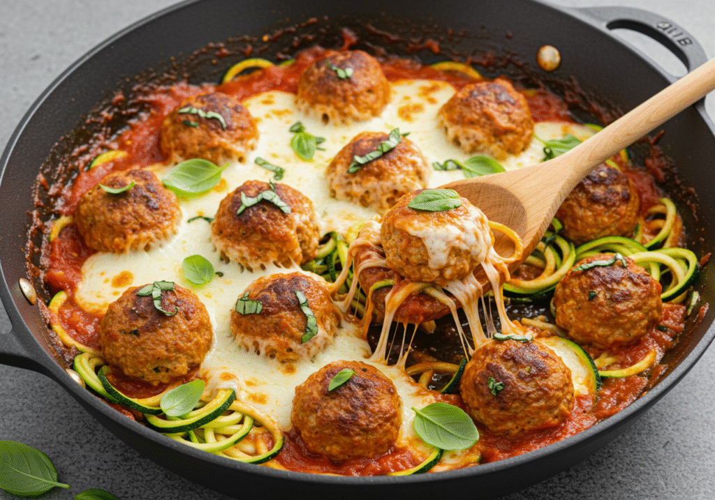 Keto Turkey Meatballs with Zucchini Noodles