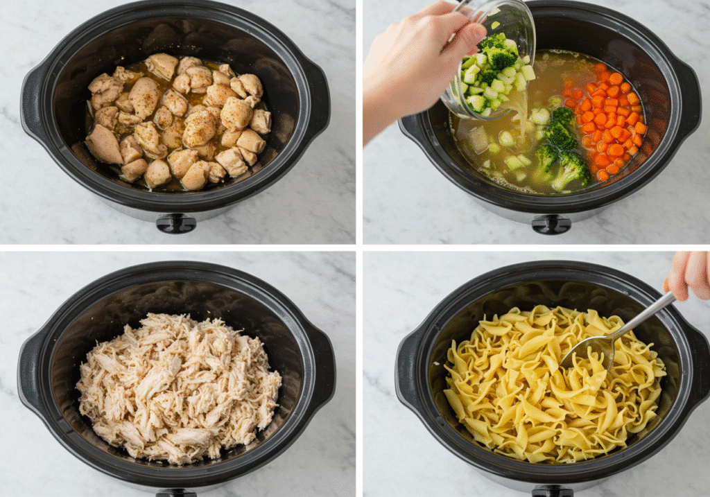 How to Make Slow Cooker Chicken and Noodles – Easy Visual Guide