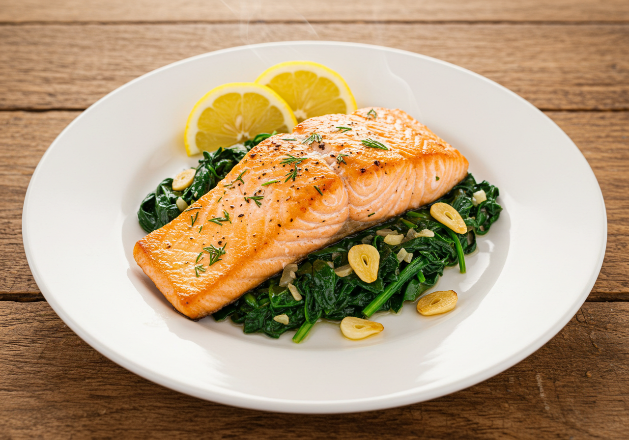 Salmon Spinach Recipe - Perfectly Seared in 3 Steps