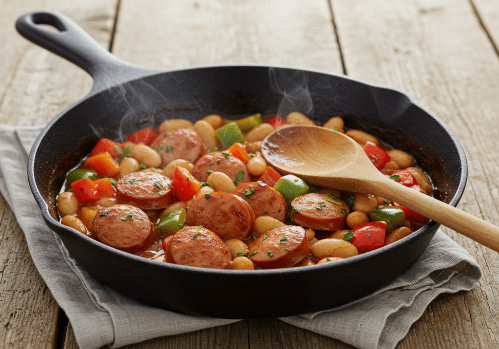 One-Pot Turkey Kielbasa and Bean Skillet – Easy 30-Minute Meal