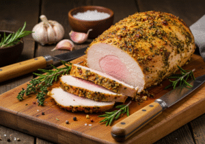 Wild turkey breast recipes: Golden herb-crusted roast with juicy slices