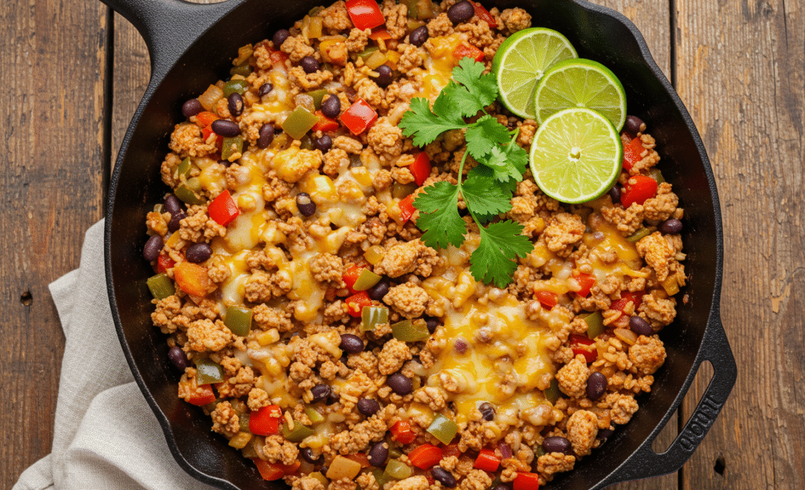 Southwest Rice and Ground Turkey Skillet: 20-Min Family Dinner