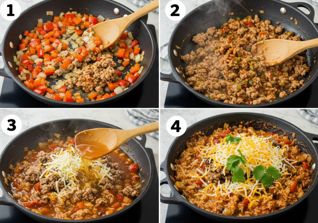 How to Make Southwest Rice and Ground Turkey Skillet