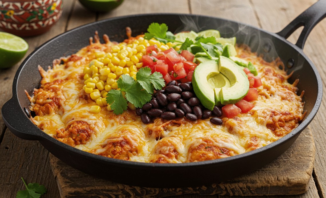 Fiesta Chicken Recipe - Juicy Skillet Perfection with Fresh Toppings