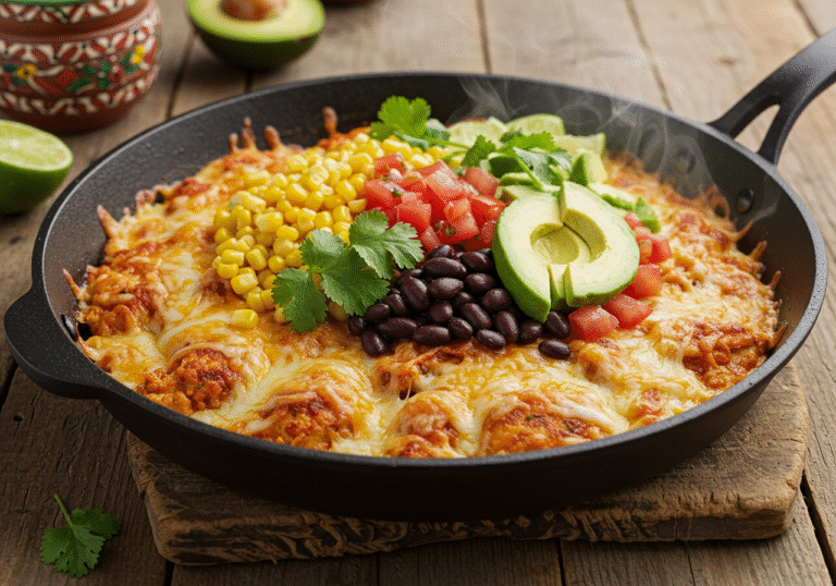 Fiesta Chicken Recipe - Juicy Skillet Perfection with Fresh Toppings