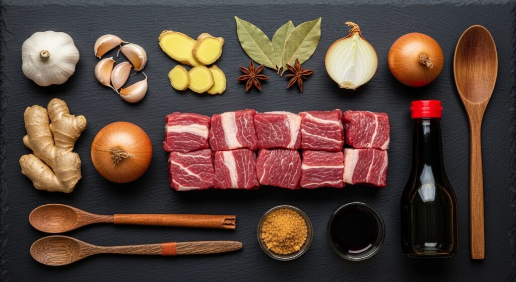 Beef Pares Recipe Ingredients Layout
