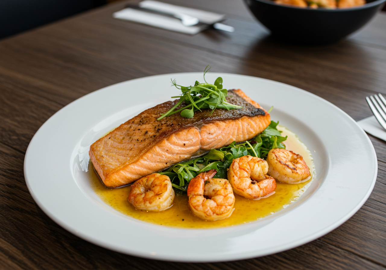Easy Salmon & Shrimp Sheet Pan Dinner
