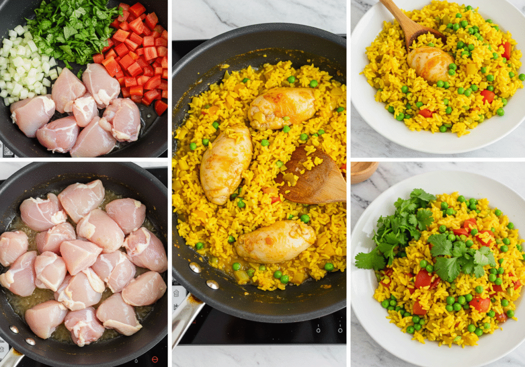 Making Chicken and Yellow Rice recipe in 6 Easy Steps