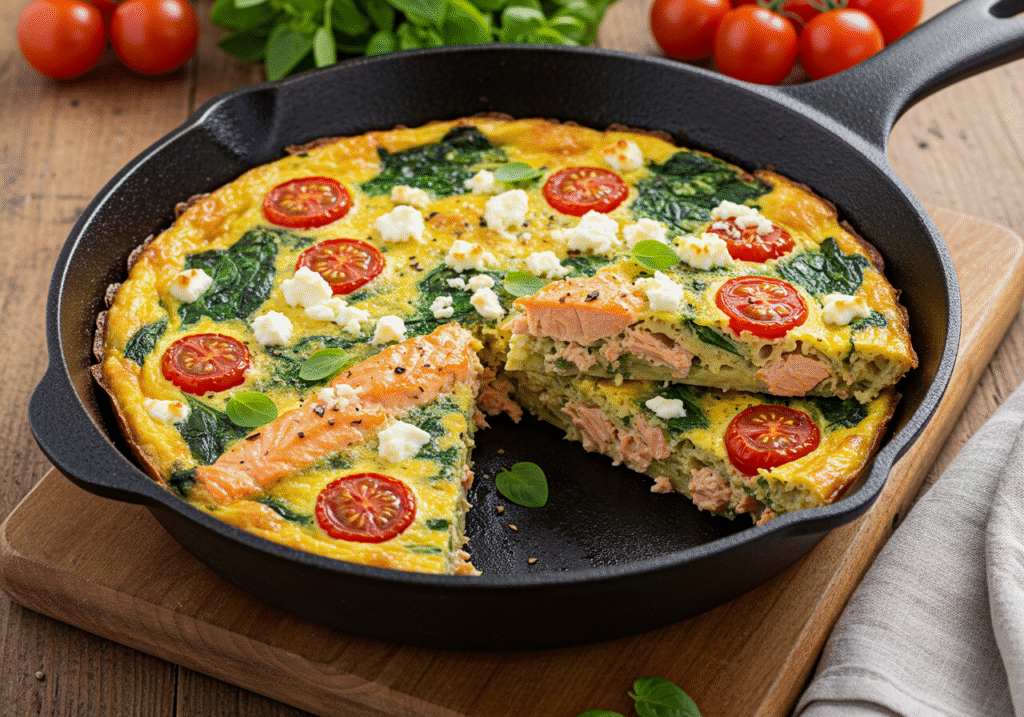 Salmon and Spinach Breakfast Frittata