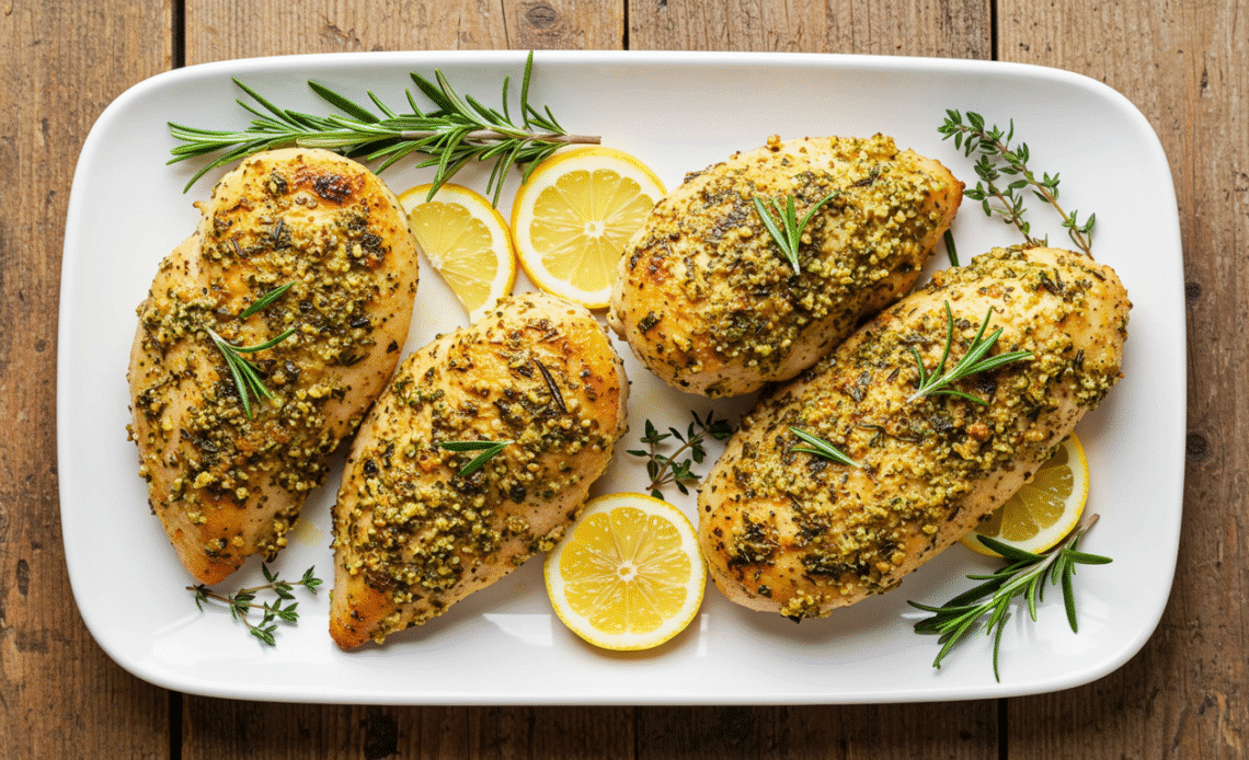 Low Sodium Chicken Recipes: Golden Herb-Crusted Lemon Chicken