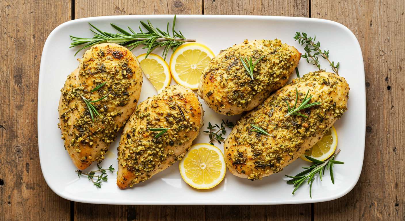 Low Sodium Chicken Recipes: Golden Herb-Crusted Lemon Chicken