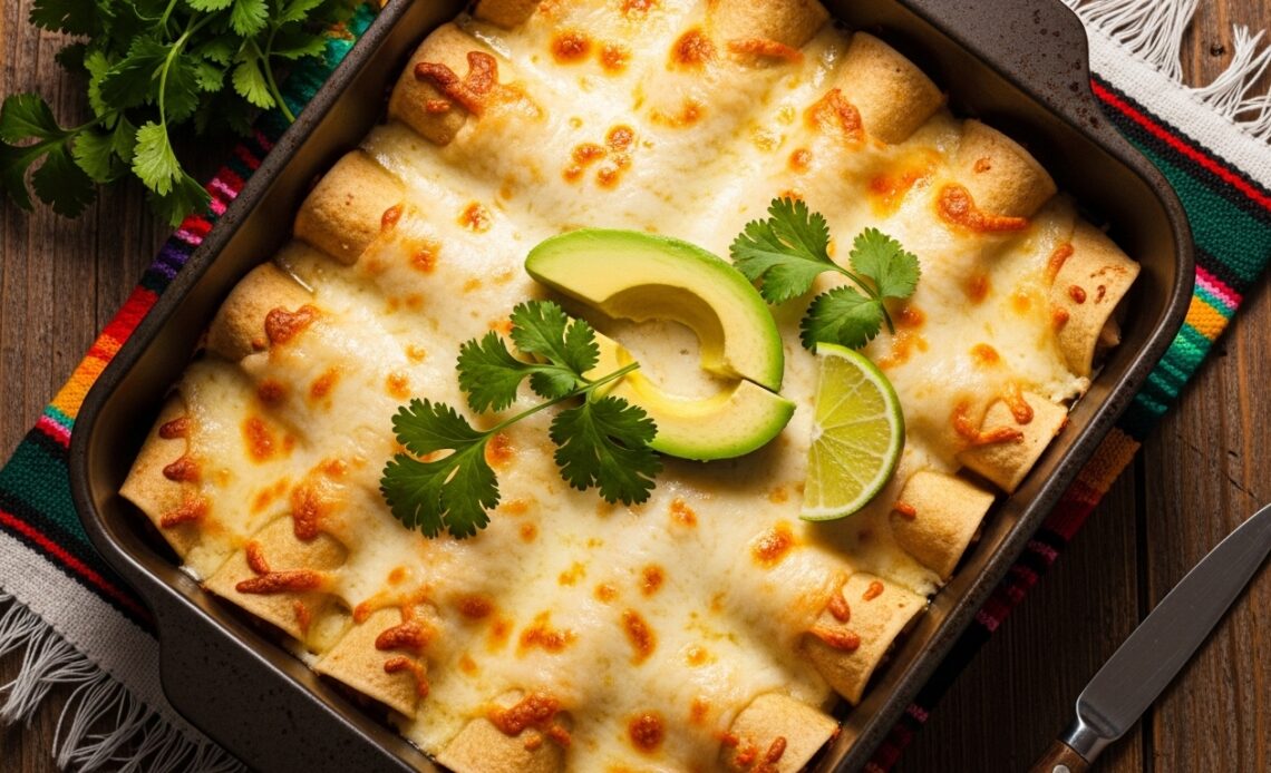 White Chicken Enchiladas Recipe - Creamy 30-Minute Dinner