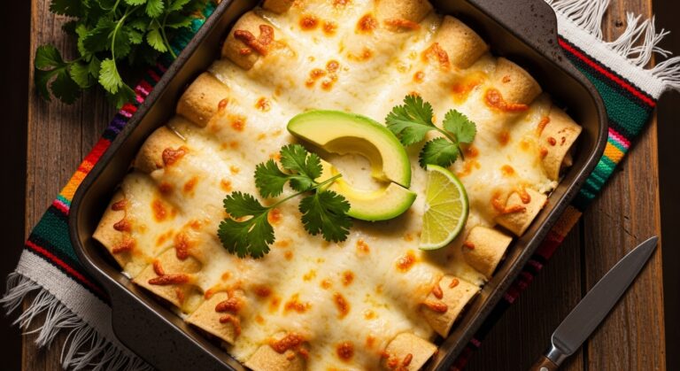 White Chicken Enchiladas Recipe - Creamy 30-Minute Dinner