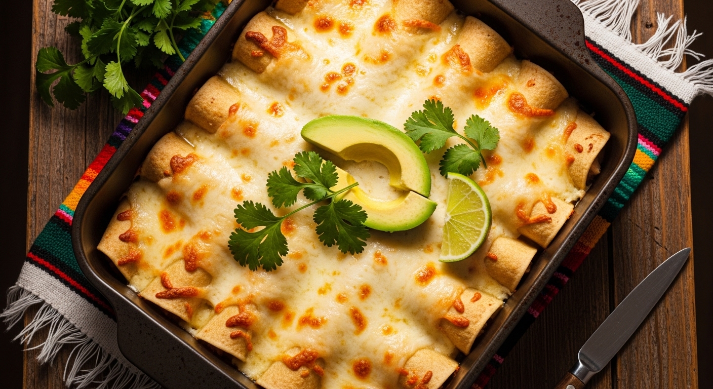 White Chicken Enchiladas Recipe - Creamy 30-Minute Dinner