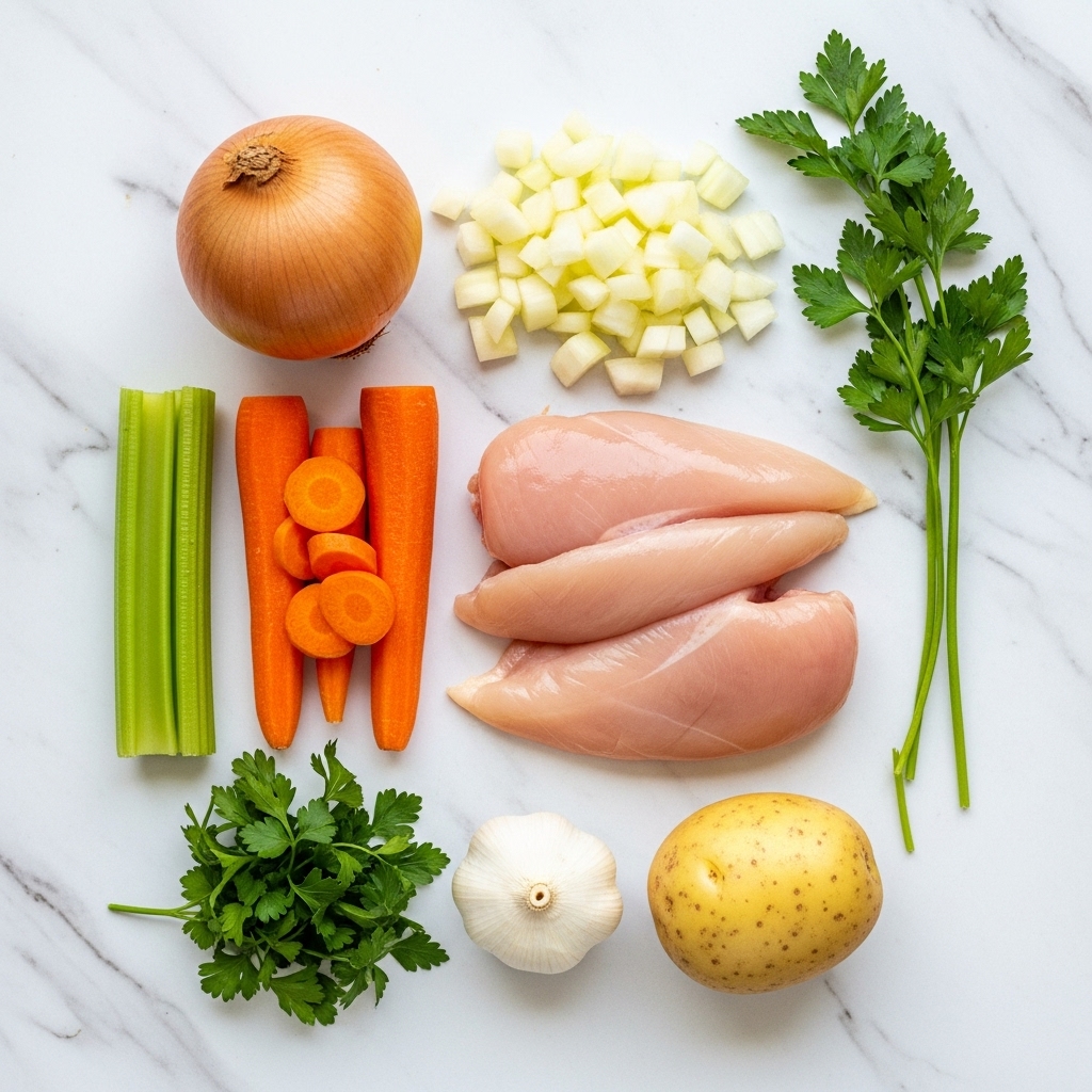 Fresh Ingredients for Chicken Vegetable Soup