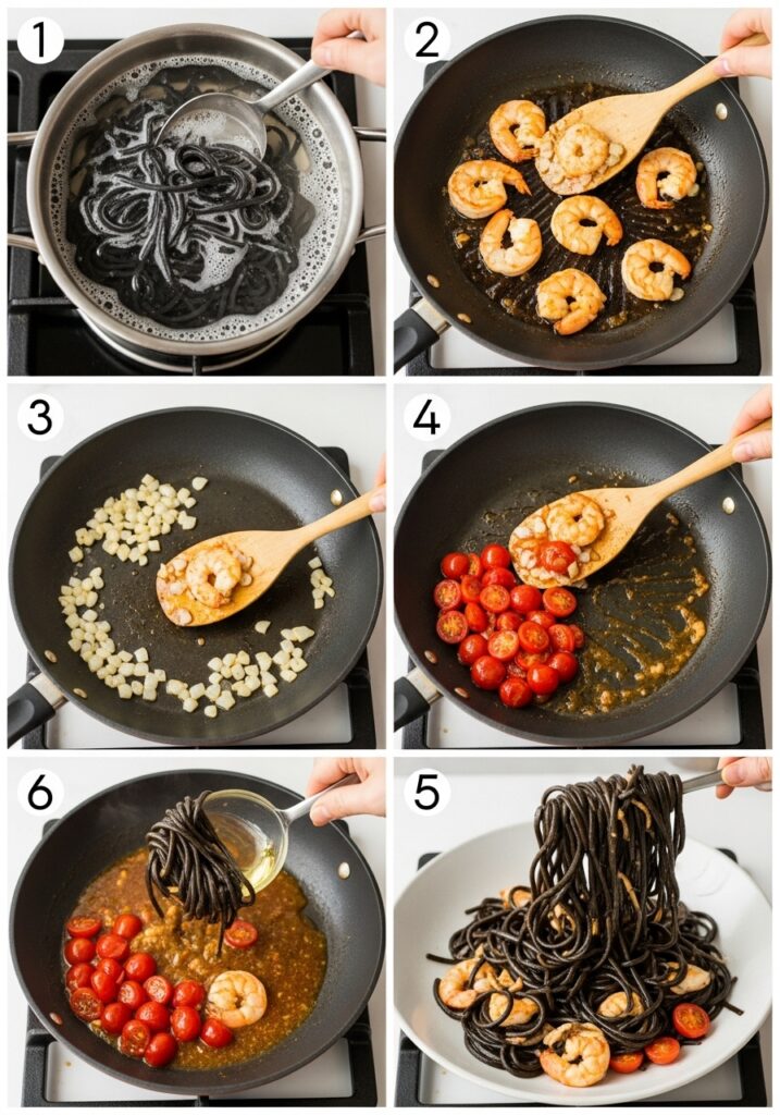 Squid Ink Pasta Cooking Steps Guide