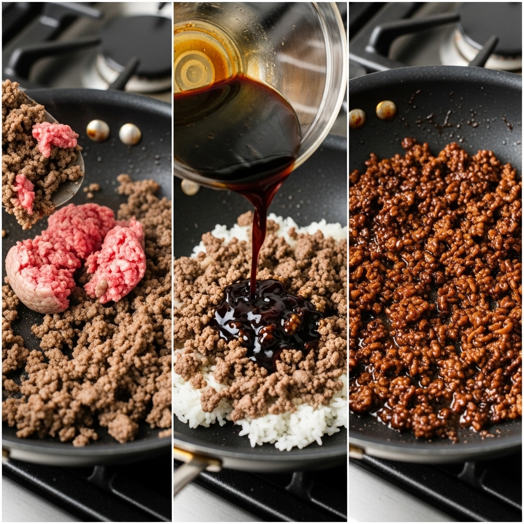Korean Ground Beef and Rice: The Full 3-Step Cooking Process