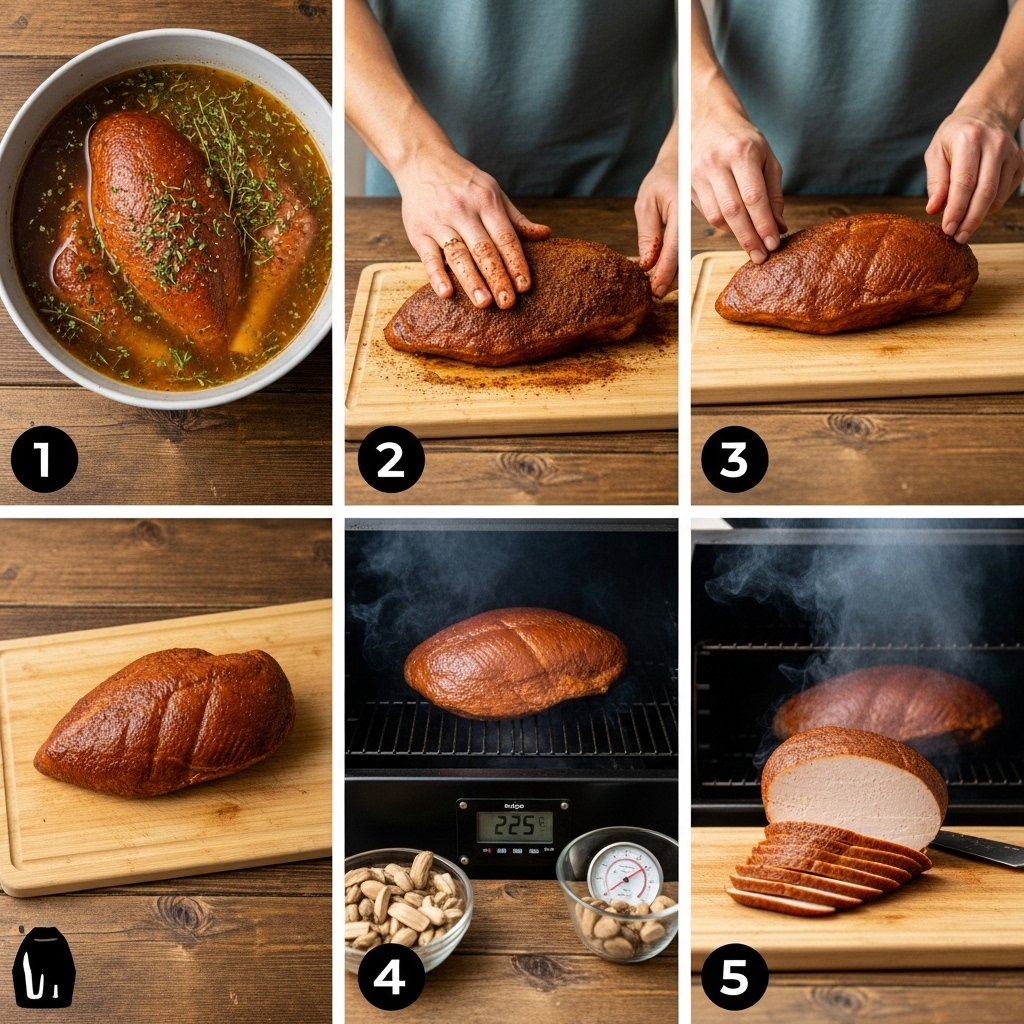 Smoked Turkey Breast - Complete 5-Step Visual Guide