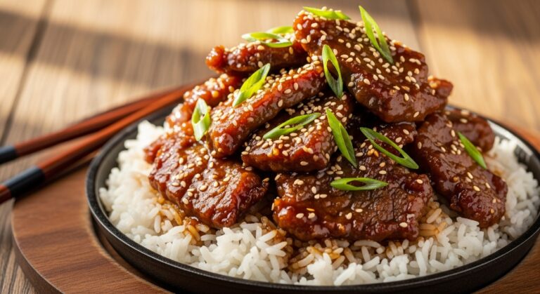 Crispy Mongolian Beef: Sizzling Plate Perfection