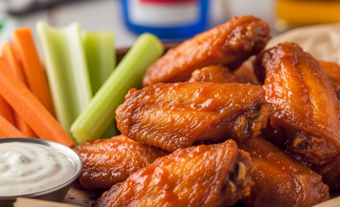 Crispy Baked Buffalo Wings Prompt: A mouth-watering, profession