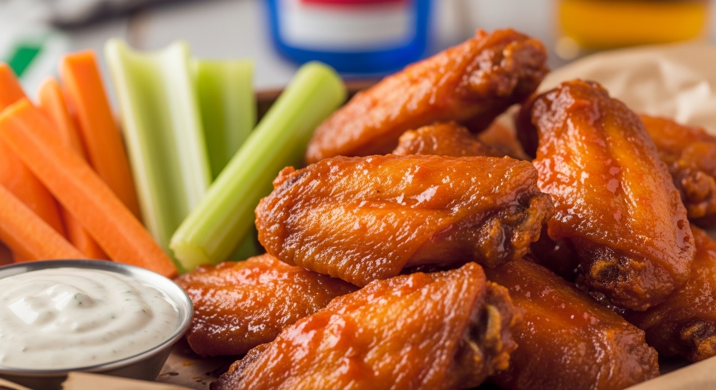 Crispy Baked Buffalo Wings Prompt: A mouth-watering, profession