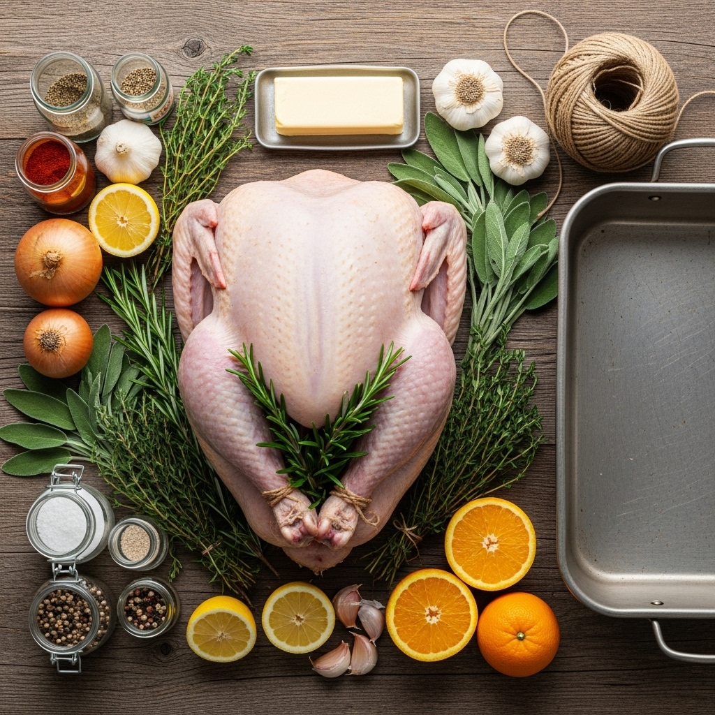 Roast Turkey Recipe - Fresh Herb & Citrus Ingredients