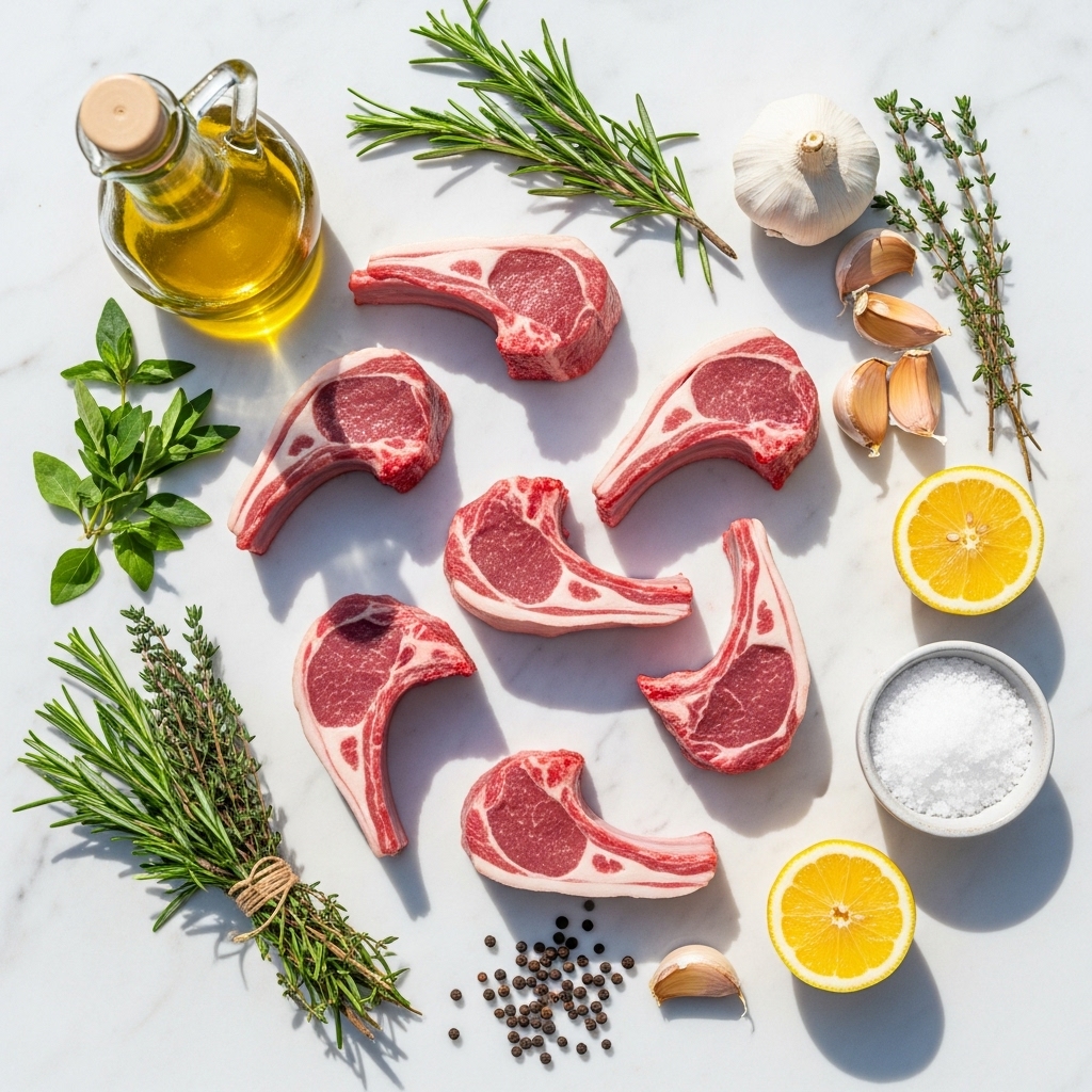 Fresh Ingredients for Lamb Loin Chops Recipe