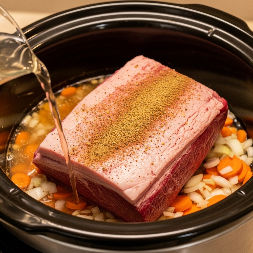 Corned Beef Brisket: Inside the Slow Cooker Setup