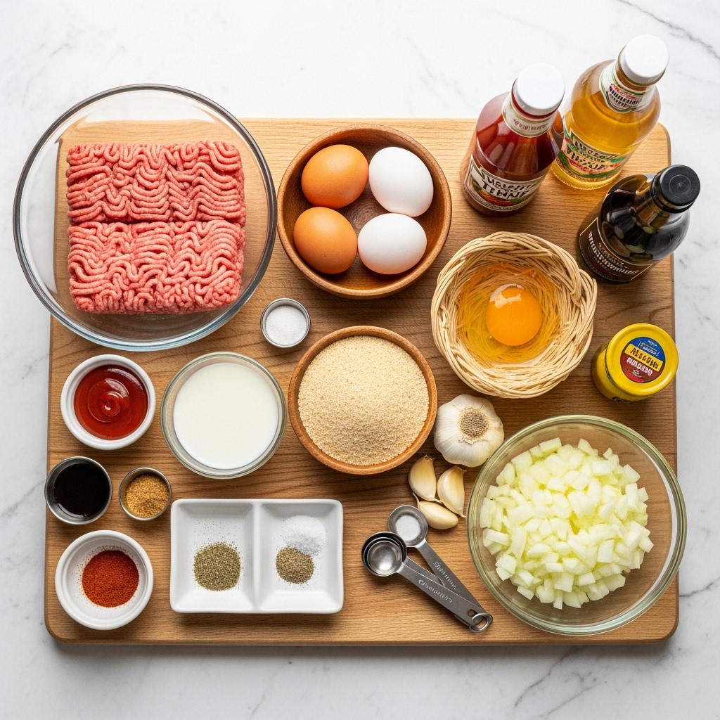 Fresh Ingredients for Turkey Meatloaf Recipe