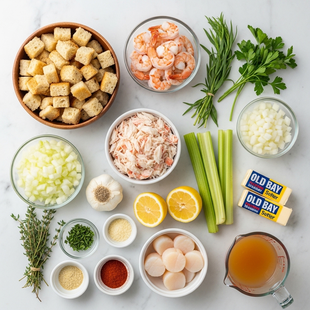 Fresh Ingredients for Seafood Stuffing Recipes