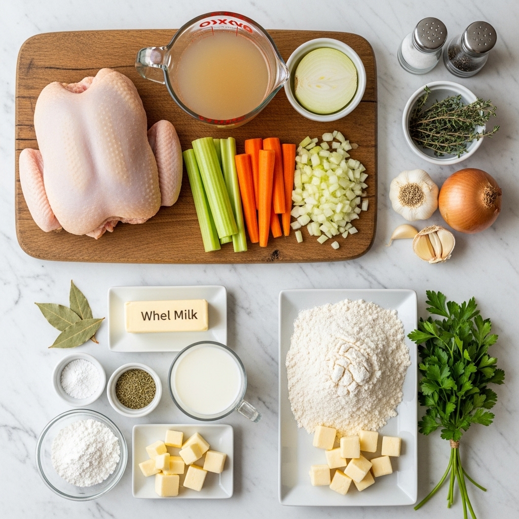 Chicken and Dumplings Fresh Ingredients