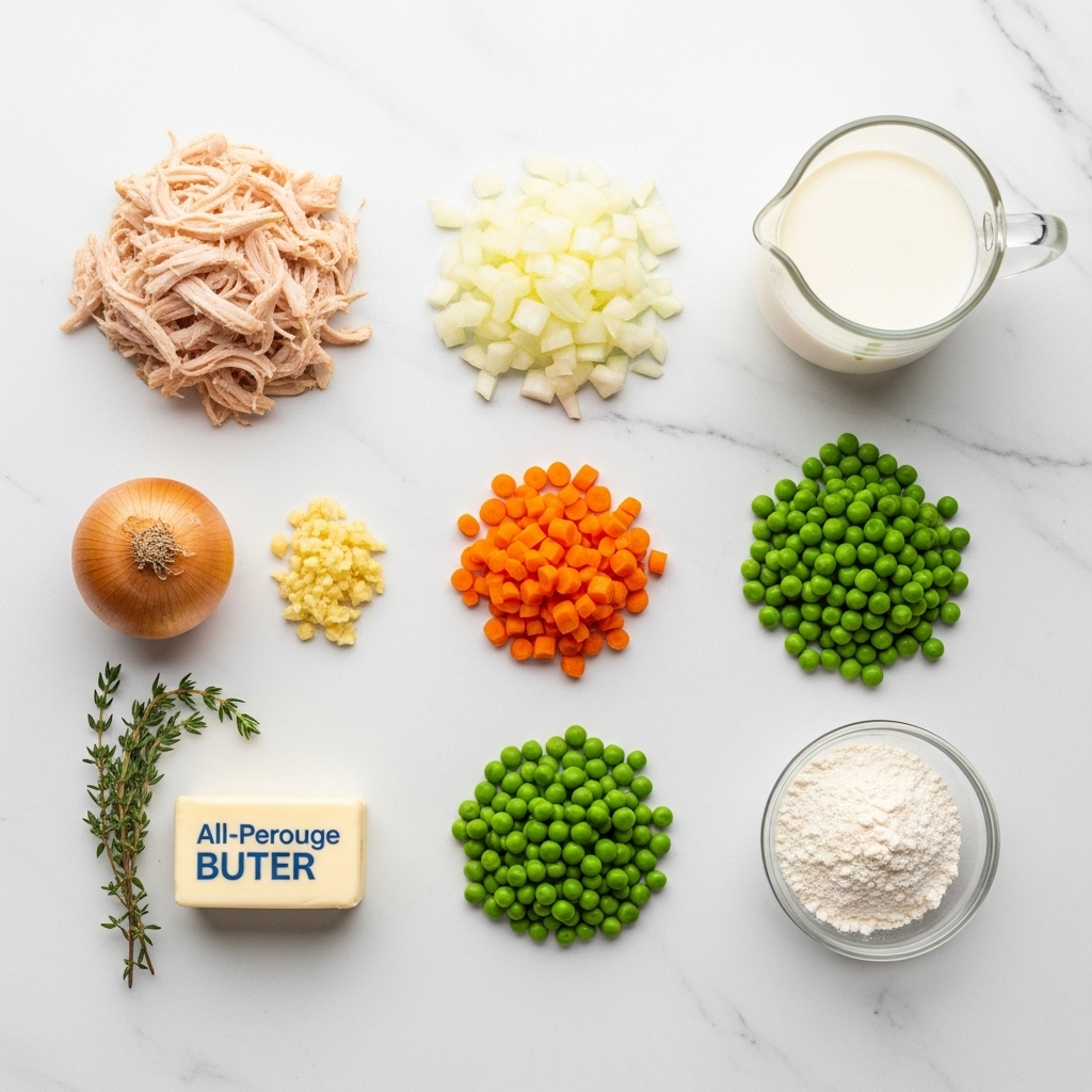 Ingredients for our jturkey pot pie recipe