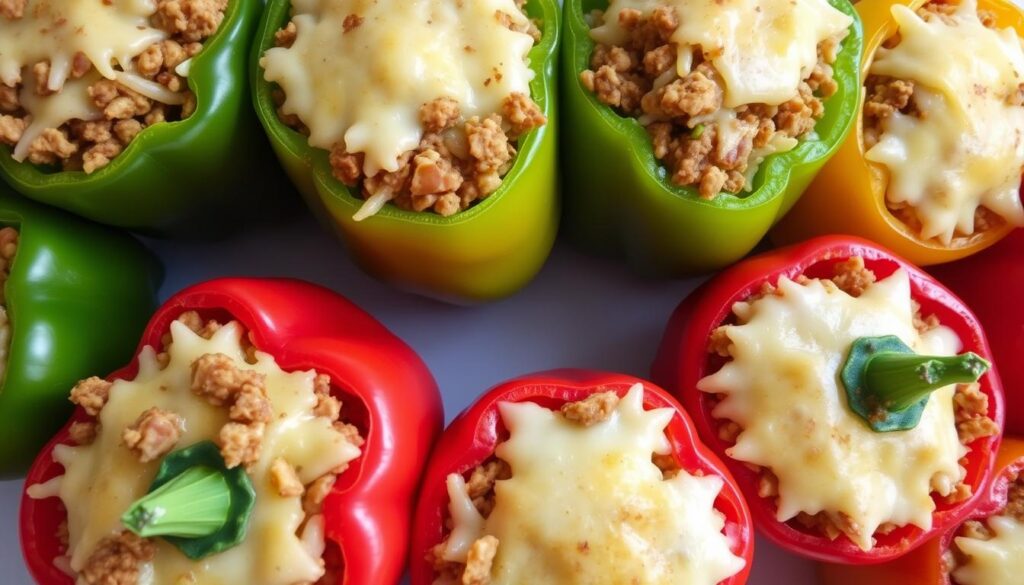 quick beef and rice stuffed peppers