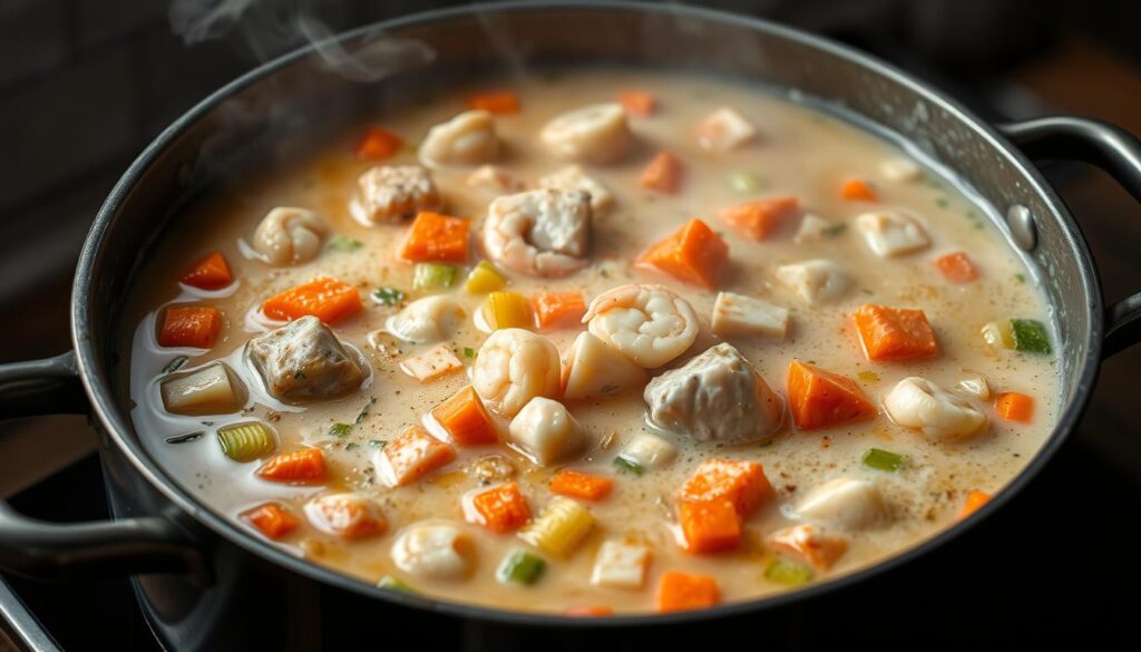 seafood chowder recipe with celery and carrots