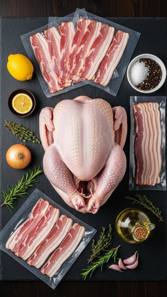 Ingredients for Bacon Wrapped Turkey Recipe