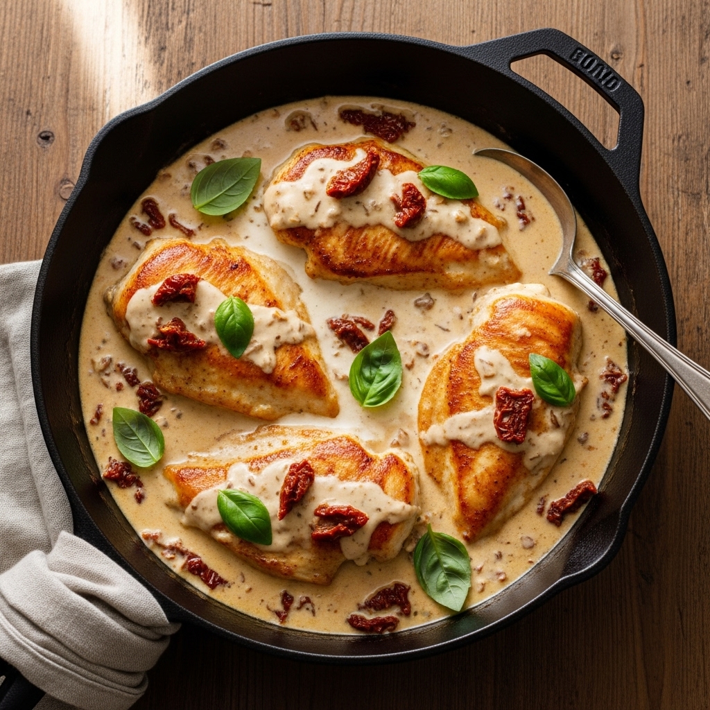 One Pan Marry Me Chicken - Restaurant-quality dinner ready in just 20 minutes with minimal cleanup!