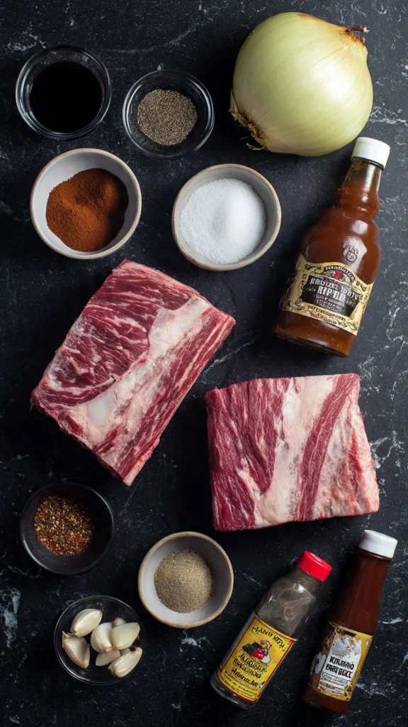 Ingredients for a Beef Ribs Boneless Recipe