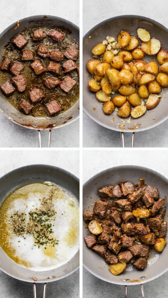 How to Make Garlic Butter Beef & Potatoes
