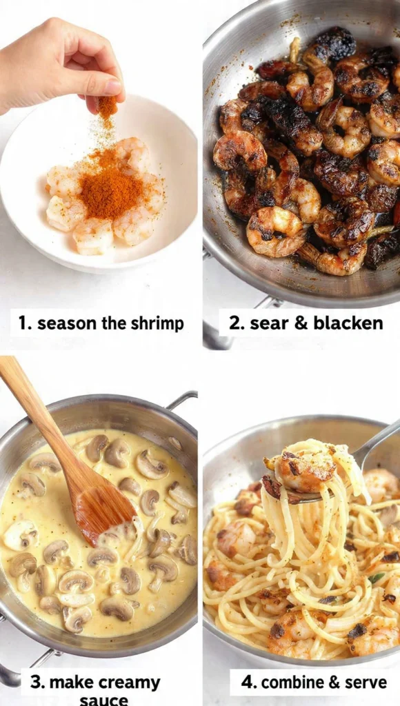 How to Make Creamy Blackened Shrimp Stroganoff