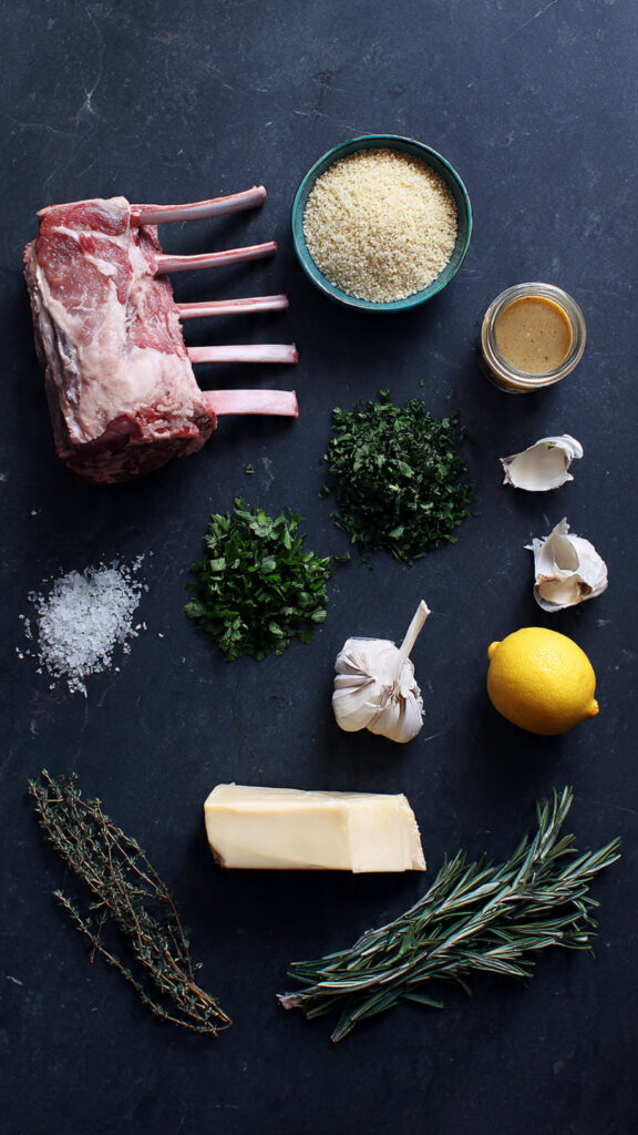 Ingredients for Herb-Crusted Rack of Lamb