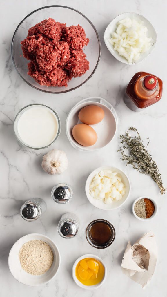 Ingredients for Classic Meatloaf