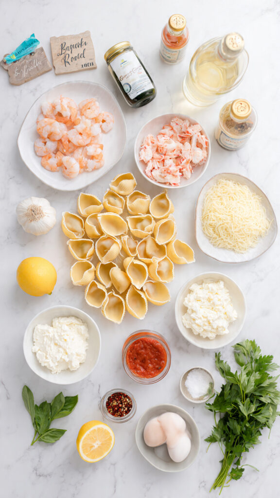 Fresh Ingredients for Seafood Stuffed Shells Recipe