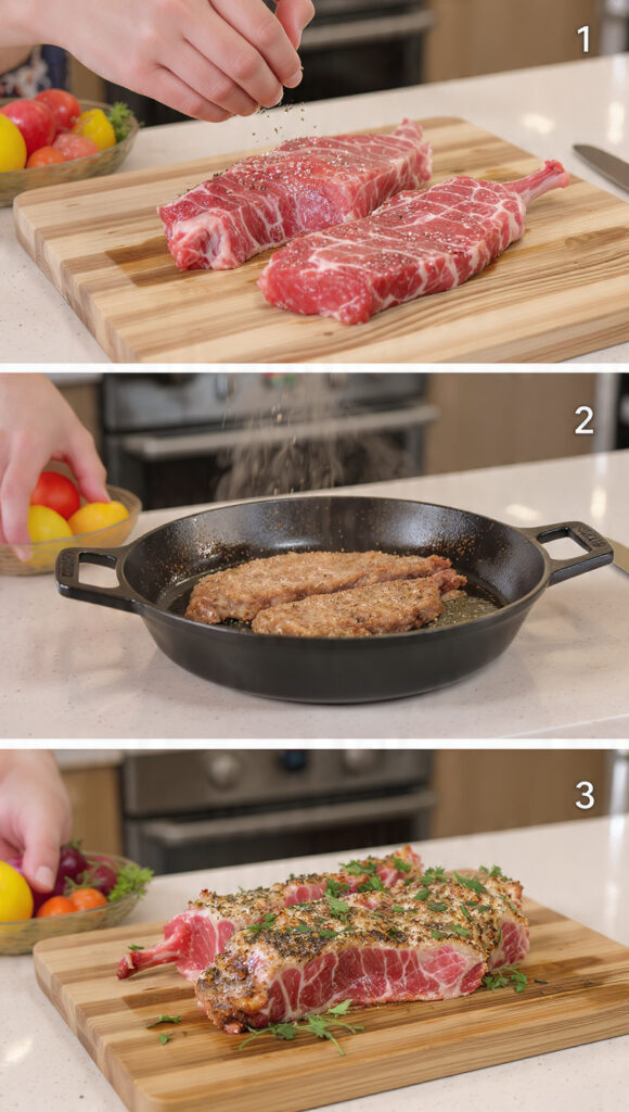 Herb-Crusted Rack of Lamb - Cooking Process