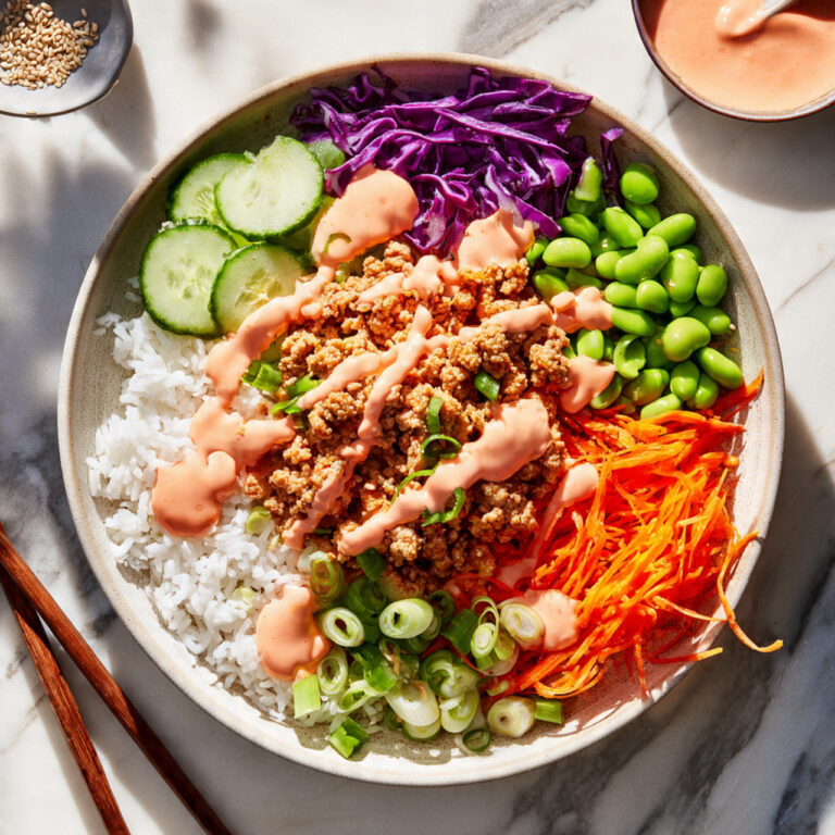 Ground Turkey Rice Bowls with Bang Bang Sauce - Quick Asian Fusion Dinner