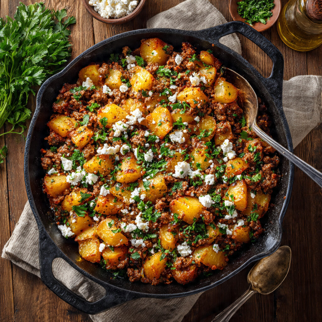 Ground Lamb with Potatoes - Mediterranean One-Pan Dinner
