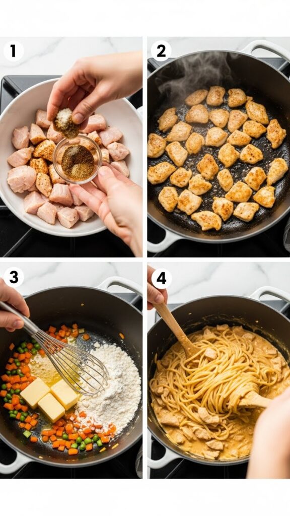 How to Make Creamy Monterey Chicken Spaghetti Recipe - Step by Step
