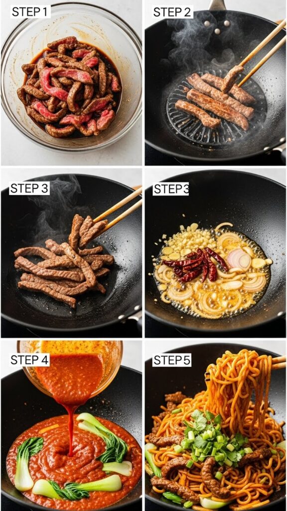 Spicy Beef Noodles Recipe - Easy 5-Step Cooking Guide