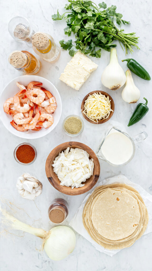 Fresh Ingredients for Seafood Enchiladas (Shrimp & Crab)
